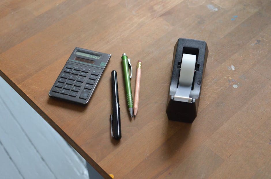 Calculator Pen Desk